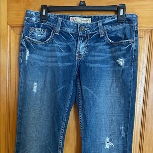 BKE Women's Dark Blue Straight Leg Jeans